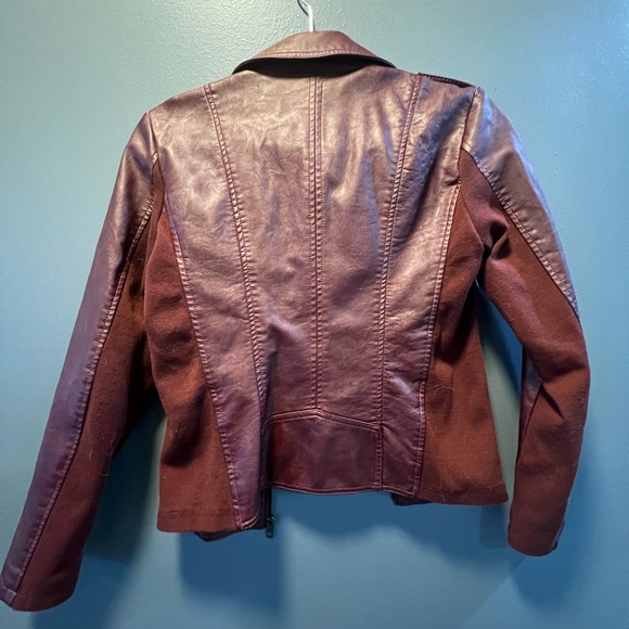 Maurices Maroon Leather Jacket - Picture 4 of 5